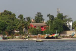 Vu de notre mouillage devant le cercle de voile de Dakar